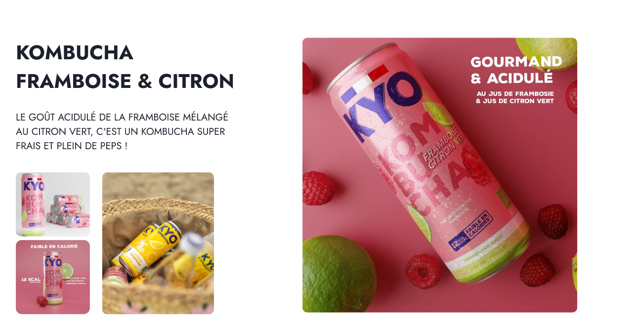 présentation produit framboise citron